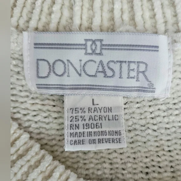 Doncaster Size L Cream Chenille Tunic Sweater - Picture 5 of 6